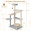 Casart Modern Cat Tree 113cm Multi-level Cat Tower w/Jumping Platforms-Natural 2