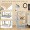 Casart Modern Cat Tree 113cm Multi-level Cat Tower w/Jumping Platforms-Natural 3