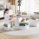 Casart Kids Table and Chair Set 5 Piece Toddler Round Nesting Table-Grey 7