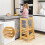 Casart Kitchen Step Stool for Toddlers Bamboo Kids Standing Tower with Safety Rail 3