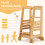 Casart Kitchen Step Stool for Toddlers Bamboo Kids Standing Tower with Safety Rail 7