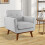 Casart Upholstered Linen Fabric Armchair Button Tufted Single Sofa Chair 5