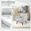 Casart Upholstered Linen Fabric Armchair Button Tufted Single Sofa Chair 7