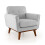 Casart Upholstered Linen Fabric Armchair Button Tufted Single Sofa Chair 1