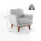 Casart Upholstered Linen Fabric Armchair Button Tufted Single Sofa Chair 2