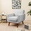 Casart Upholstered Linen Fabric Armchair Button Tufted Single Sofa Chair 3