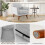 Casart Upholstered Linen Fabric Armchair Button Tufted Single Sofa Chair 4
