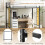 Casart Single Loft Bed Metal Bed Frame w/ Guardrail & 2 Ladders-Black 5