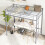 Casart Single Loft Bed Metal Bed Frame w/ Guardrail & 2 Ladders-Silver 4