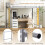 Casart Single Loft Bed Metal Bed Frame w/ Guardrail & 2 Ladders-Silver 6