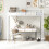 Casart Single Loft Bed Metal Bed Frame w/ Guardrail & 2 Ladders-White 6