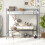 Casart Single Loft Bed Metal Bed Frame w/ Guardrail & 2 Ladders-Silver 5