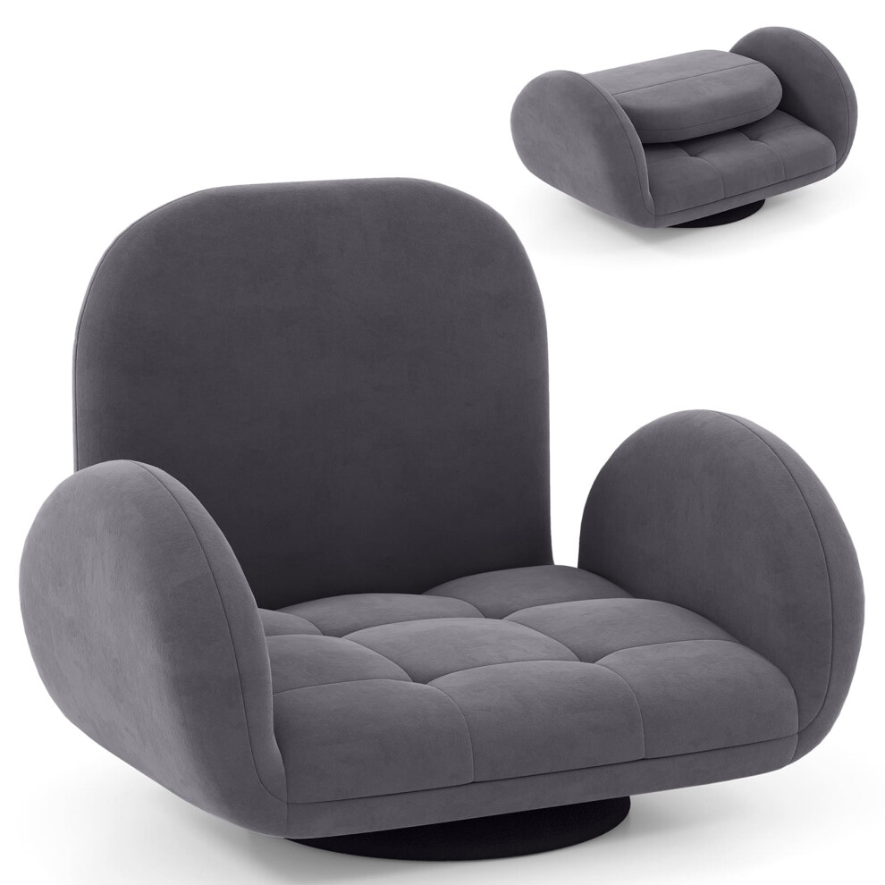 Casart Swivel Floor Chair Adjustable & Folding Lazy Sofa Lounge Recliner Chair