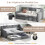 Casart Single Size Trundle Bed Linen Upholstered Daybed w/ Trundle Sofa Bed Frame 7