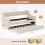 Casart Single Size Trundle Bed Linen Upholstered Daybed w/ Trundle Sofa Bed Frame 2