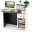 Casart Reception Desk Front Counter Desk w/ Lockable Drawer & Shelf-Black 1