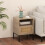 Casart Rattan Door Bedside Table Compact Nightstand Boho Style End Side Table 3