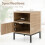 Casart Rattan Door Bedside Table Compact Nightstand Boho Style End Side Table 2