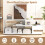 Casart TV Stand for 55" TVs 3-Tier Asymmetrical Media Console Table w/ Storage, White 6