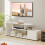 Casart TV Stand for 55" TVs 3-Tier Asymmetrical Media Console Table w/ Storage, White 3