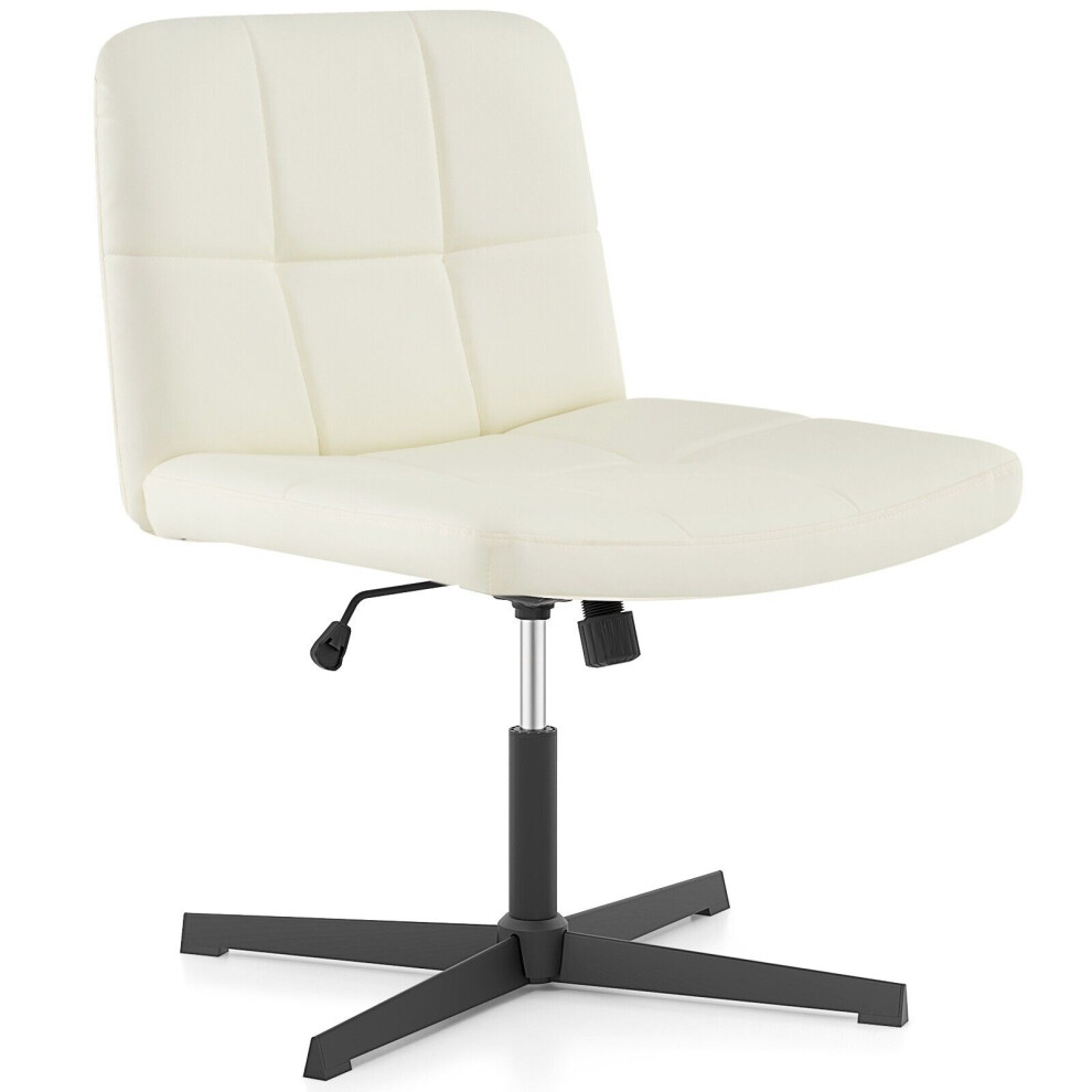 Modern Criss Cross Chair PU Leather Upholstered Armless Cross Desk Chair