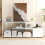 Casart TV Stand for 55" TVs 3-Tier Asymmetrical Media Console Table w/ Storage, White 4