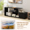 Casart TV Stand for 55" TVs 3-Tier Asymmetrical Media Console Table w/ Storage, Black 5