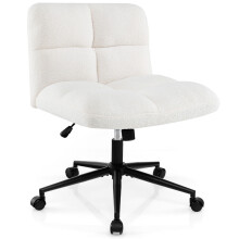 Modern Rolling Office Chair Upholstered Criss Cross Chair Vanity Chair