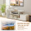 Casart TV Stand for 55" TVs 3-Tier Asymmetrical Media Console Table w/ Storage, White 7