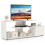 Casart TV Stand for 55" TVs 3-Tier Asymmetrical Media Console Table w/ Storage, White 1