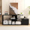 Casart TV Stand for 55" TVs 3-Tier Asymmetrical Media Console Table w/ Storage, Black 7