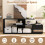 Casart TV Stand for 55" TVs 3-Tier Asymmetrical Media Console Table w/ Storage, Black 4
