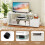 Casart TV Stand for 55" TVs 3-Tier Asymmetrical Media Console Table w/ Storage, White 5