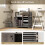 Casart Lateral Filing Cabinet on Wheels Mobile Printer Stand w/ Charging Station 4
