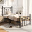 Casart Single Bed Frame Metal Slats Supported Platform Bed w/ Headboard 5