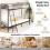 Casart Metal Bunk Bed Heavy Duty Single Over Single Bunk Bed w/ Ladder-Black 3