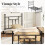 Casart Single Bed Frame Metal Slats Supported Platform Bed w/ Headboard 7