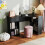 Casart L-Shaped Computer Desk Compact Corner Executive Desk w/Storage-Black 5
