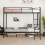 Casart Metal Bunk Bed Heavy Duty Single Over Single Bunk Bed w/ Ladder-Black 7