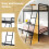 Casart Metal Bunk Bed Heavy Duty Single Over Single Bunk Bed w/ Ladder-Black 5