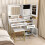 Casart Vanity Set Dressing Table & Chair Set w/ 3 Lighting Modes & Cabinet 4