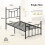 Casart Single Bed Frame Metal Slats Supported Platform Bed w/ Headboard 3