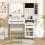 Casart Vanity Set Dressing Table & Chair Set w/ 3 Lighting Modes & Cabinet 3