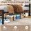 Casart Single Size Metal Bed Frame w/ LED Light & Charging Station-Brown 4