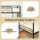 Casart Metal Bunk Bed Heavy Duty Single Over Single Bunk Bed w/ Ladder-Black 4