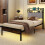 Casart Single Size Metal Bed Frame w/ LED Light & Charging Station-Brown 7