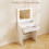 Casart Modern Dressing Table w/ 3 Lighting Modes Makeup Vanity Desk w/ Large Drawer 5