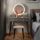 Casart Makeup Vanity Desk with Lighted Mirror Modern Dressing Table-Grey 4