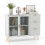 Casart Kitchen Storage Sideboard Dining Buffet Server Cabinet Cupboard W/ 2 Glass Doors 1