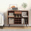 Casart Kitchen Buffet Server Sideboard Wooden Storage Cupboard Cabinet W/ Adjustable Shelf 5